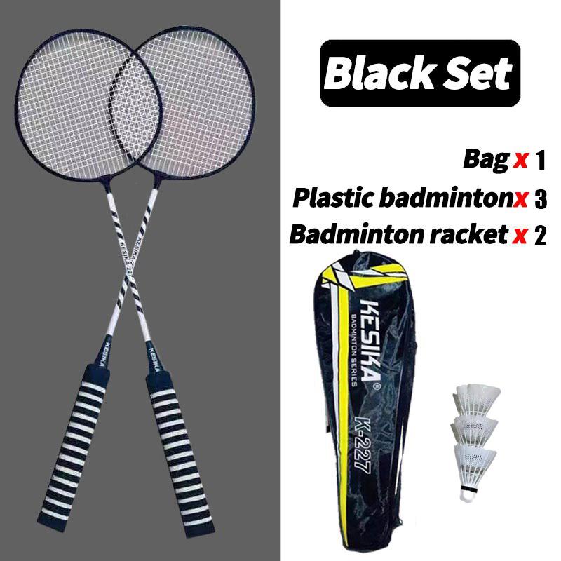 Professional Badminton Set 2Pcs Beginner Exercises Durable Alloy Badminton Racket Teenager Training