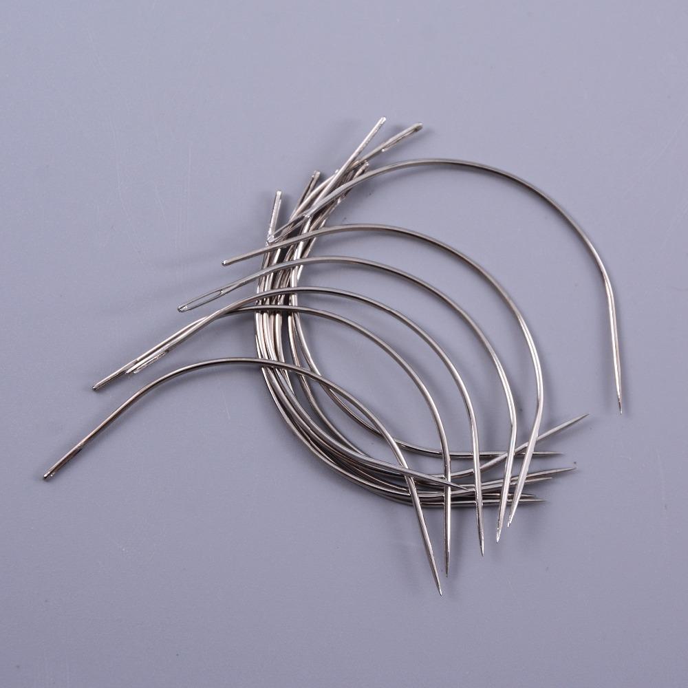 12pcs 9cm Long C TYPE Curved Needles Hair Weaving Thread Sewing Needles for Hair Extension Tool Ordinary Small Packet