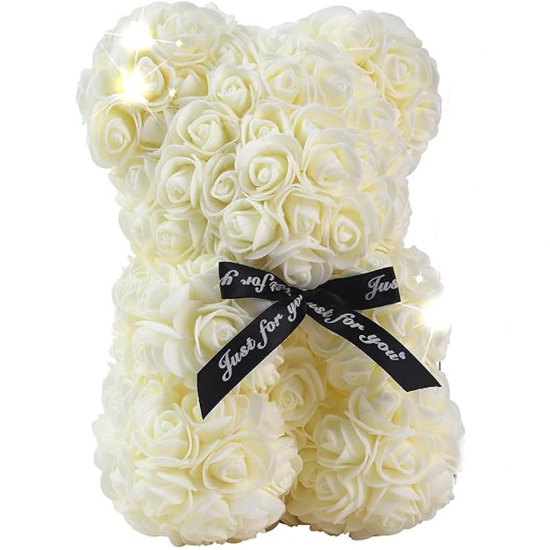 Artificial Flowers 25cm Rose Bear Girlfriend Anniversary Christmas Valentine's Day Gift Birthday Present For Wedding Party