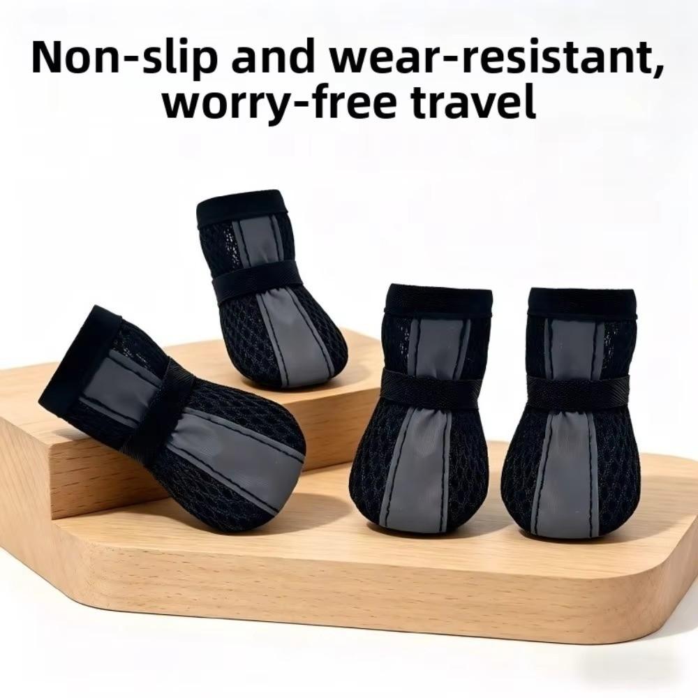 4PCS/SET Non-Slip Dog Shoes Breathable Pet Paw Protector Durable Pet Booties for Pets