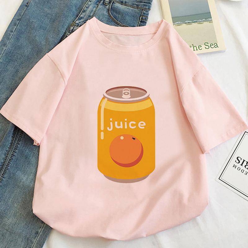 

Japan Strawberry Juice Graphic Print Tshirt Women Harajuku Aesthetic White Tops Tshirt 2021 New Summer Fashion Female T Shirt S