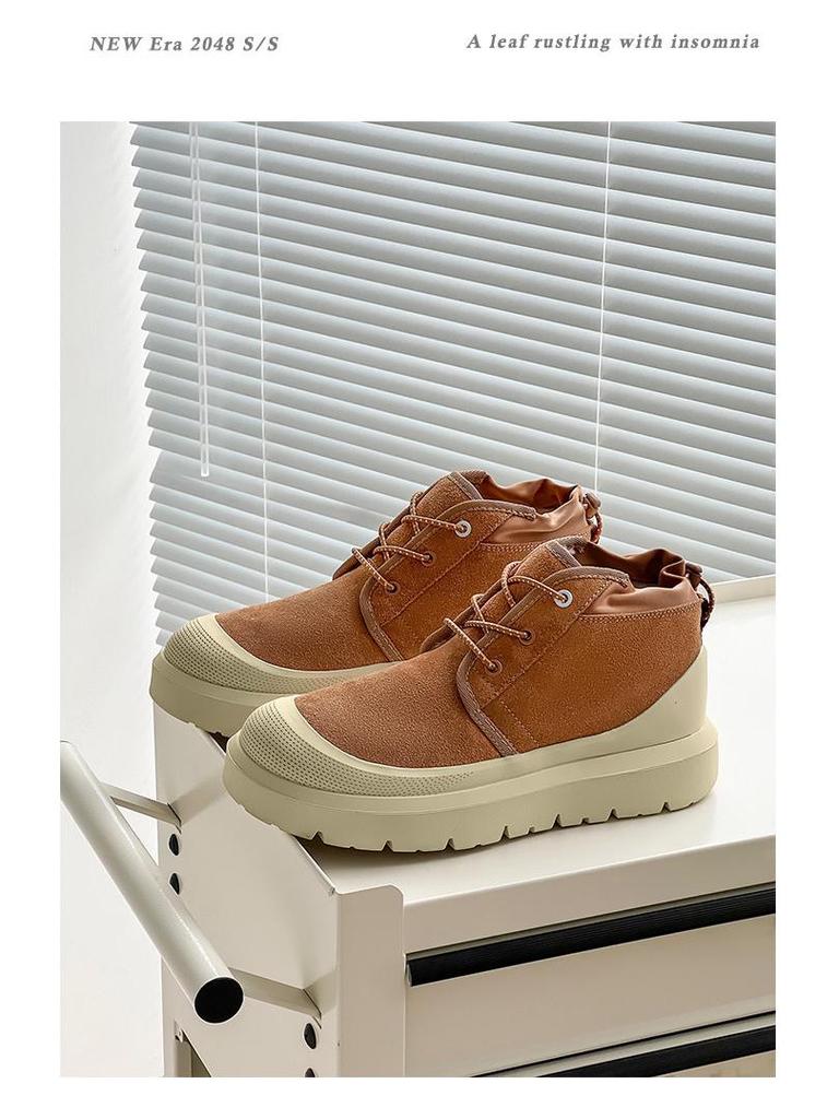 Unisex Dicke Sohle Plus Samt Warme Mid-Cut Martin Schneestiefel 3338