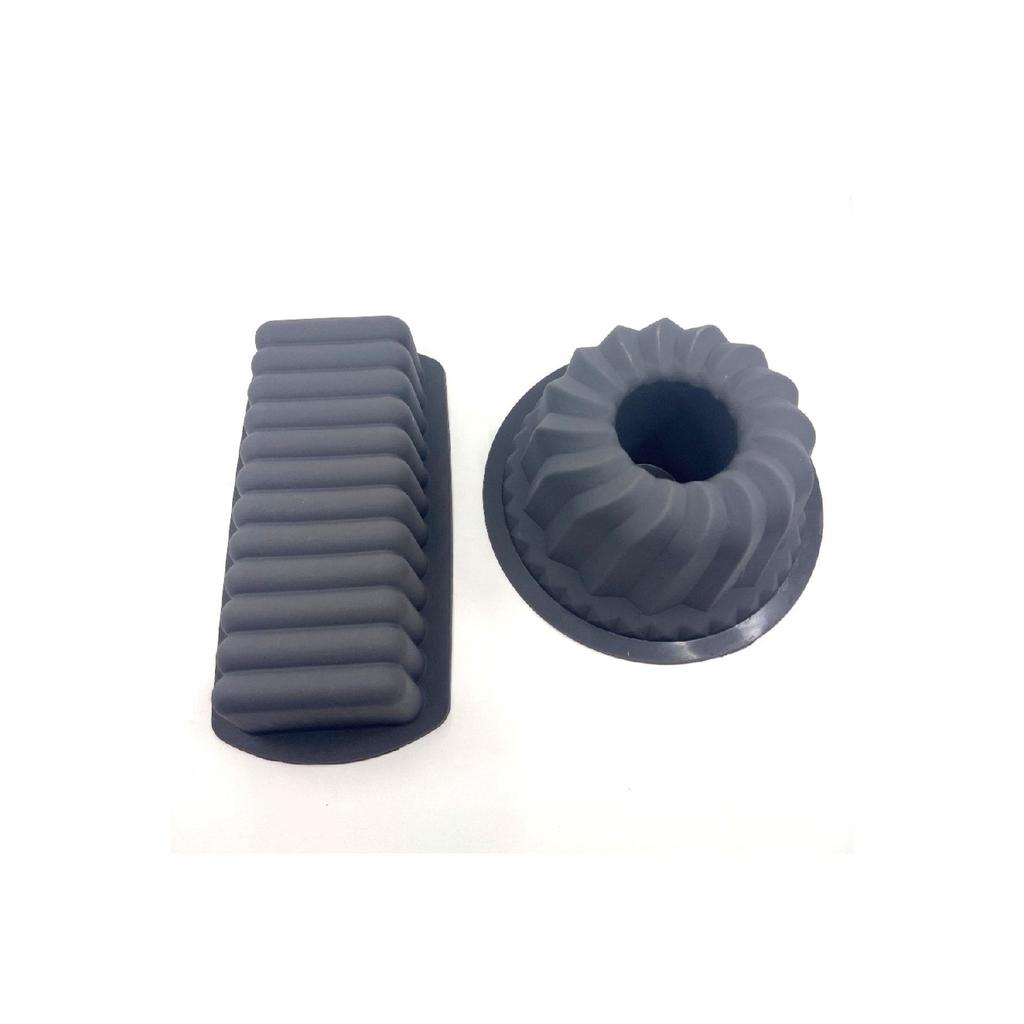 2 Piece Anthracite Silicone Cake Mold Set Baton Cake Mold - Oval Cake Mold