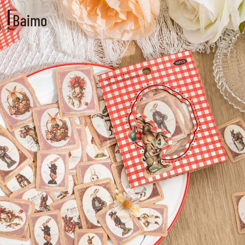 Pastoral Diary Momo Sticker Pack: Retro Artistic Plant Journal DIY Collage Material (6 Styles)