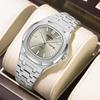 Waterproof Mens Square Quartz Watch Luminous Day Date Display Steel Strap Classic Casual Daily Wristwatch