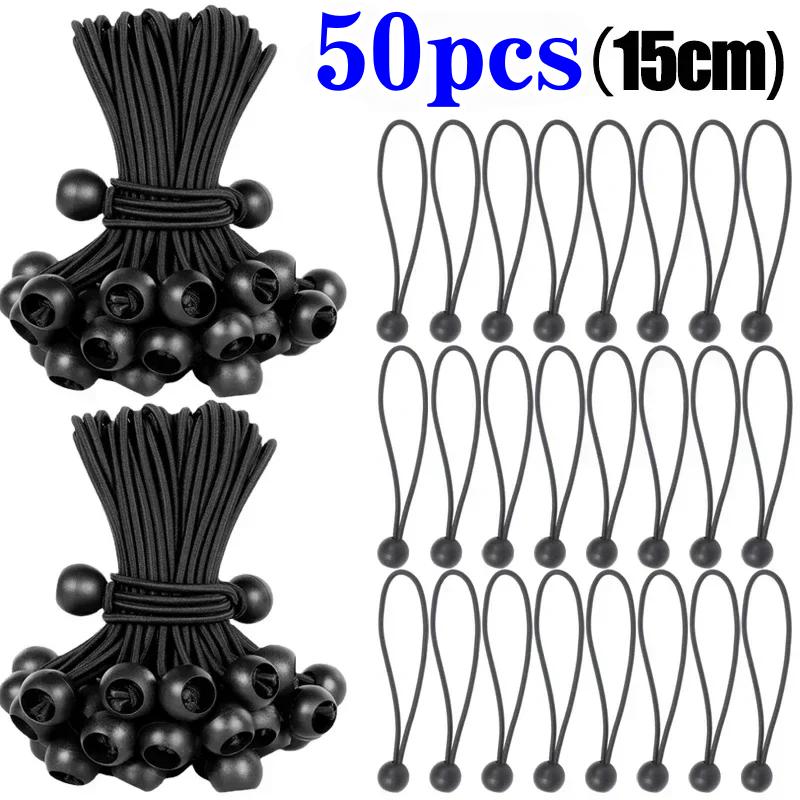 50/20/5pcs Outdoor Elastic Ball Rope Bungee Cords Portable Tent Fixing Tarpaulin Awning Canopy Heavy Duty Tarp Tie Down