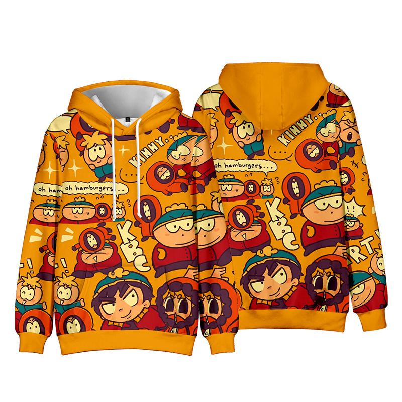 

Мужская и женская толстовка с капюшоном в стиле аниме «Южный парк», уличная одежда, Harajuku, повседневный пуловер с капюшоном с принтом, толстовки