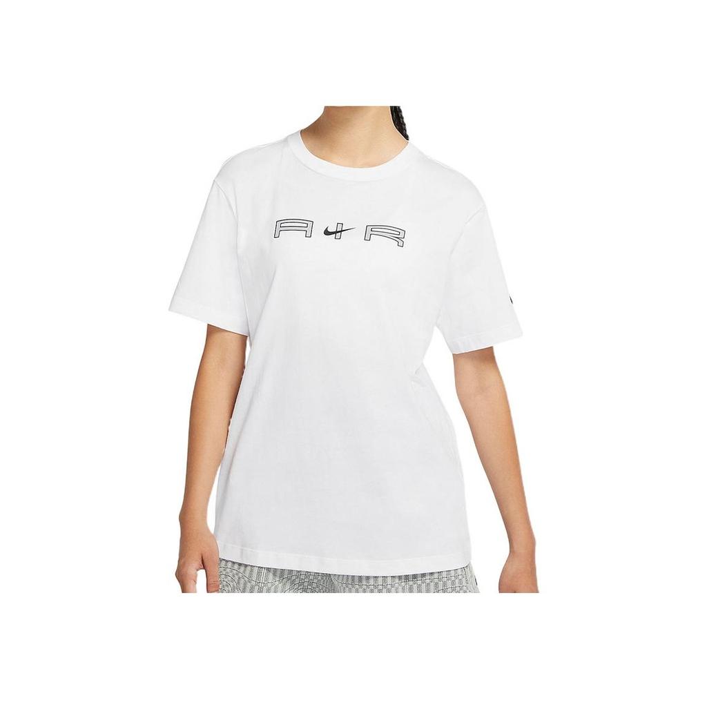 Nike Vzdušné reflexní nápisy Crew Neck Sportovní tričko s krátkým rukávem Dámské topy Bílé DD5432-100