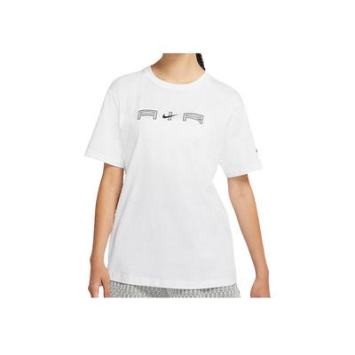Camiseta Esportiva de Manga Curta com Gola Careca e Letras Refletivas ao Ar para Mulher Tops Branco DD5432-100