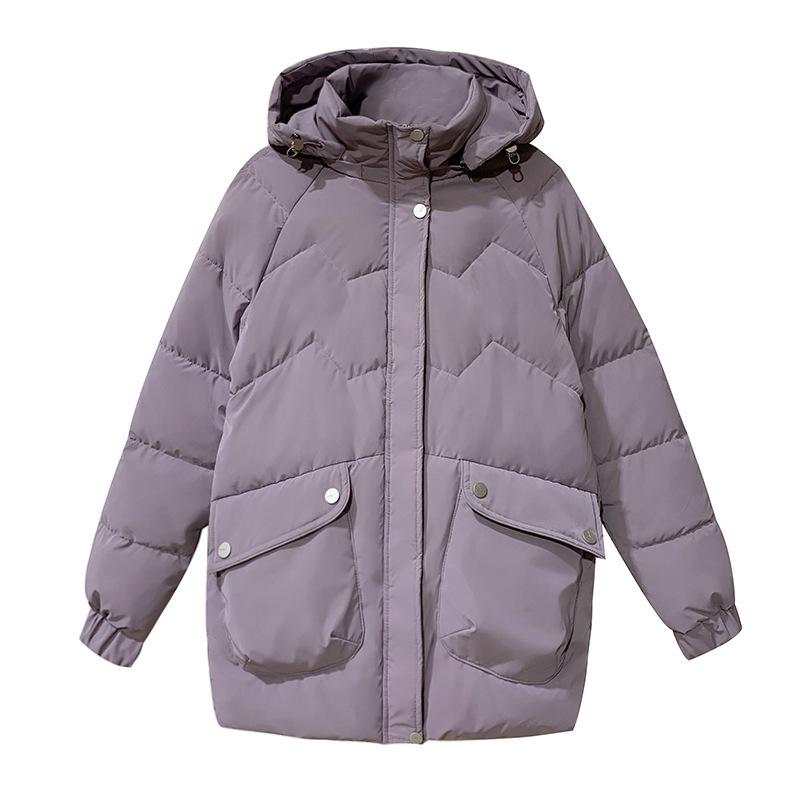 2025 Women's Mid-length Korean Style Loose Down Puffer Jacket - Stylish, Thickened, and Versatile Cotton Coat