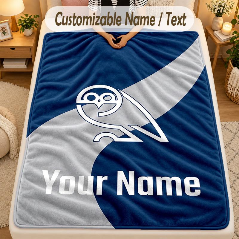 Flannel BlanketSheffield Wednesday FC Custom Name Text Personalized Soft Warm Throw Blanket Home Decor Gift