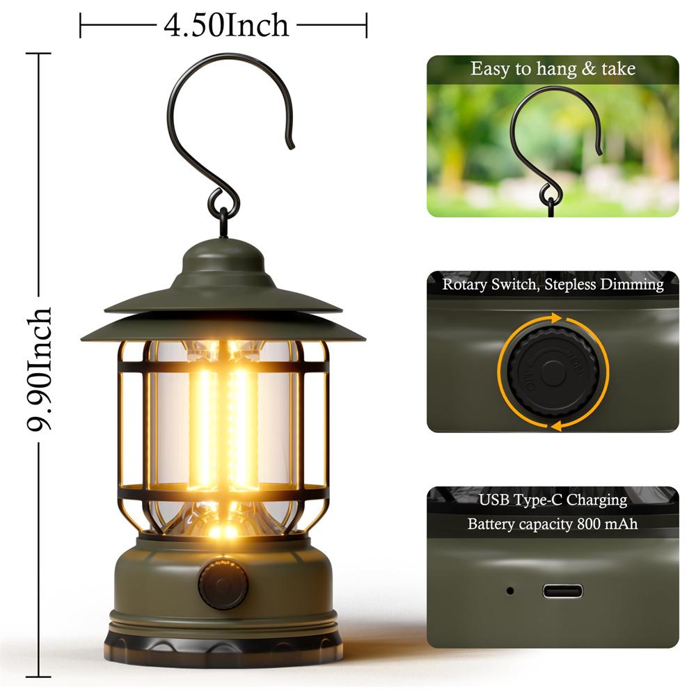 Camping Tragbare Retro Laterne Vintage Zeltbeleuchtung Laterne Dekoration Wasserdicht Outdoor Garten Straßenweg Rasenlampe