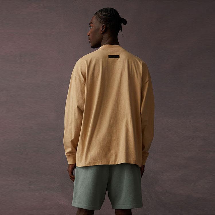 Fear of God Essentials Long-Sleeve Tee Sand Unisex Tops Tan 125BT222014F