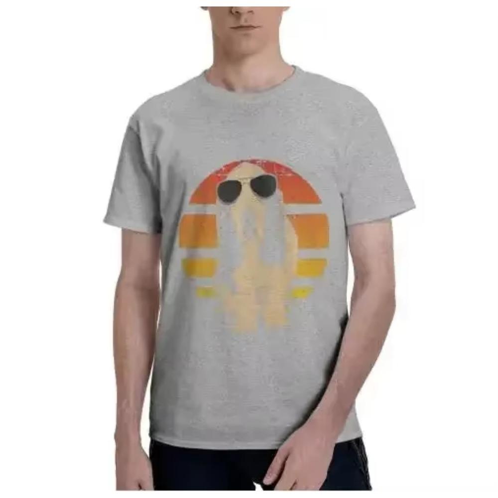 Retro Basset Hound T-Shirt Men Women Kids Gift Men Clothing Graphic T Shirts Cotton Four Seasons Daily Tees Short