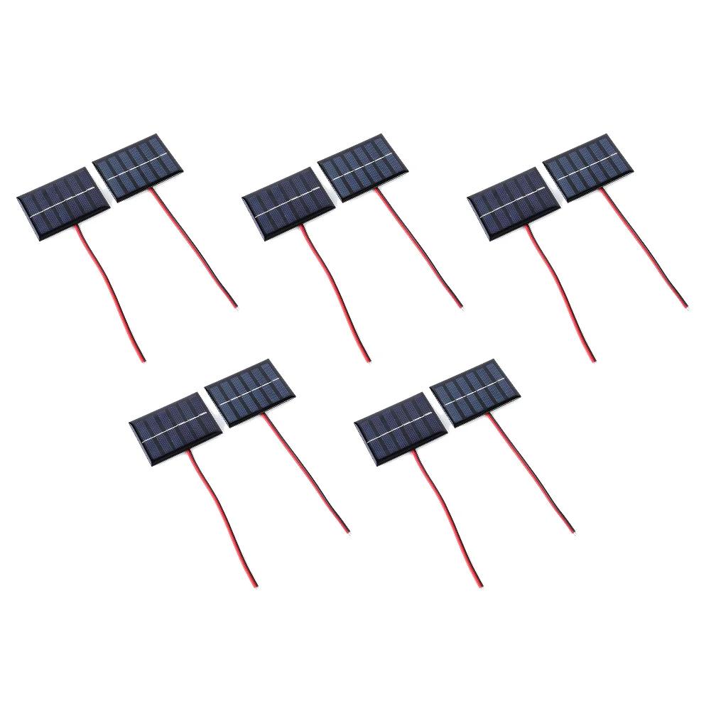 5-20Pcs Solar Cell 100MA 1W 3V DIY Polysilicon Solar Epoxy Cell Charger with Cable for Lamp Fan Pump for 2-3V Battery Charging