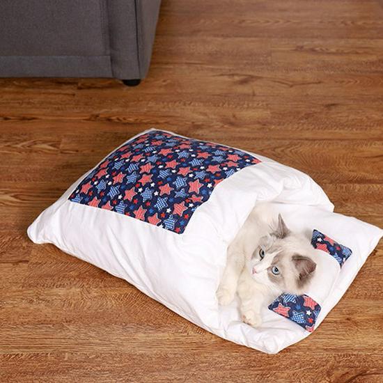 Japanische Katze und Hund Schlafsackmatte und Bett - Haustierdecke und Haus