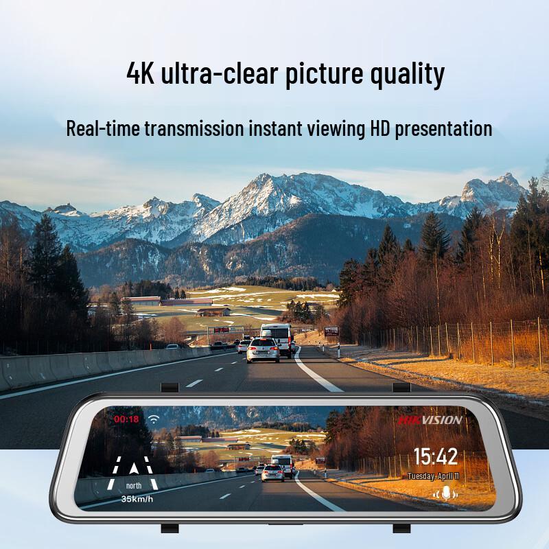 Telecamera per cruscotto specchietto retrovisore HIKVISION N6Pro 4K con doppia registrazione e streaming