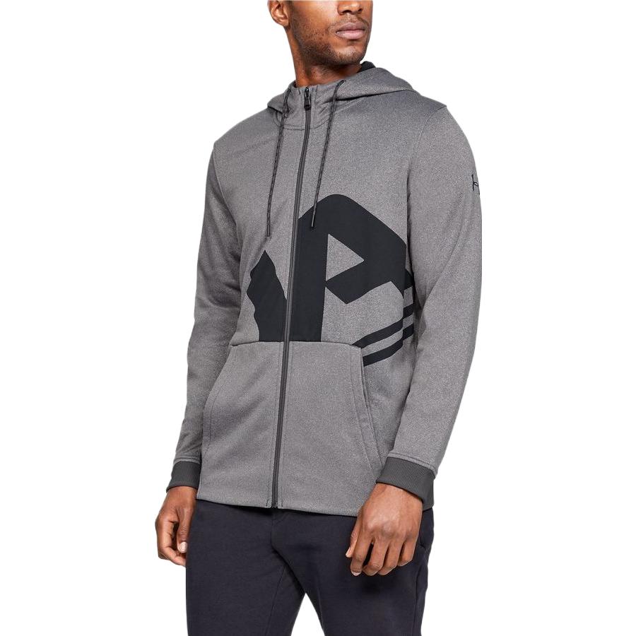 Under Armour UA Sports Training Fleece Casual Hooded Zip Sweatshirt Men Sweatshirt Gray 1320756-019