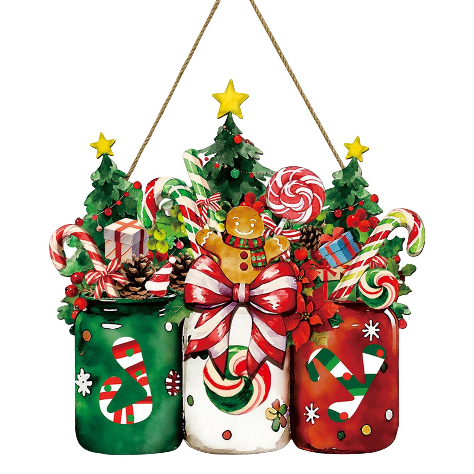 

Рождественский подвес на дверь Деревянный Рождественский Американский Приветственный Подвес на дверь Венок Подвеска Подвесное украшение Табличка Настенное украшение One Size