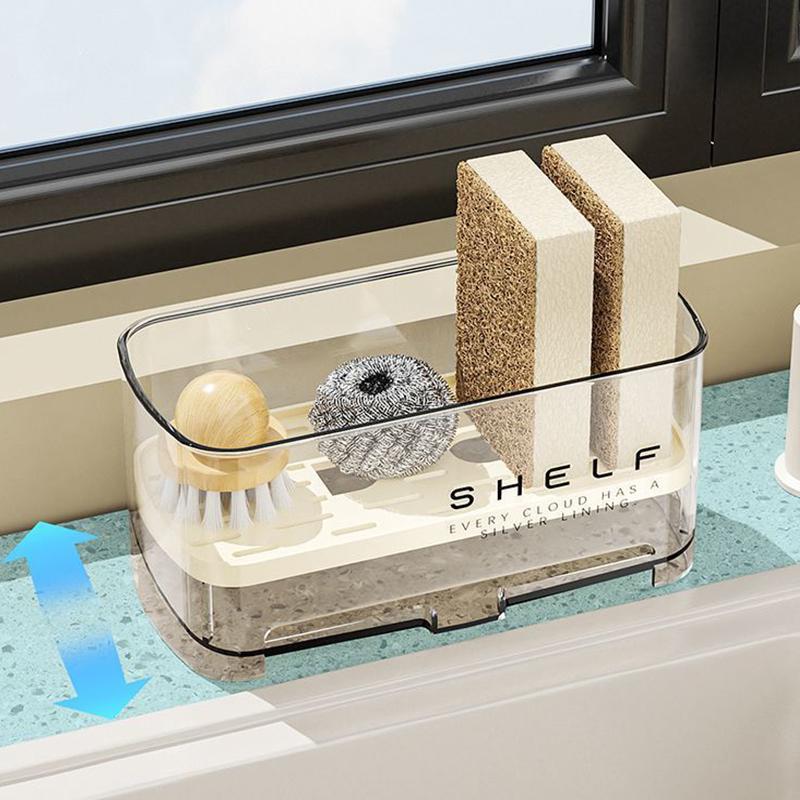 Kitchen Sponge Holder Sink Drain Rack Soap Drainer Sink Cleaning Tools Storage Rack Shelf Organizer Bathroom Storage Accessories