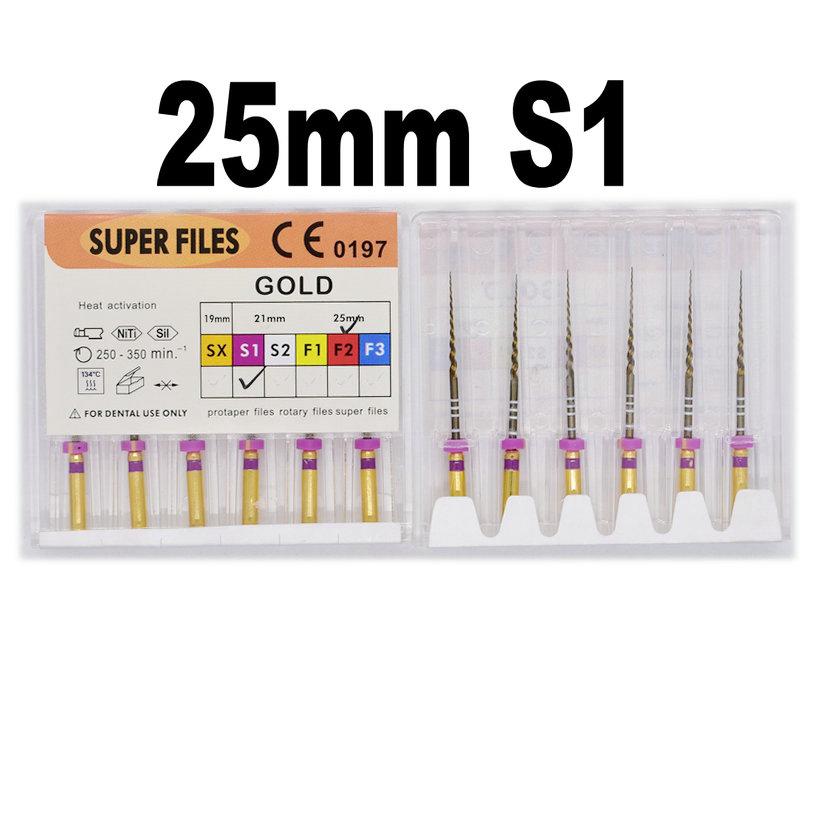 Instrument dentaire Super fichiers fichiers en or moteur universel utiliser des fichiers rotatifs canal radiculaire dondontique doré outil de dentiste NITI