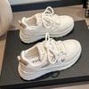Foreign style thick-soled sports and leisure shoes women's shoes 2025 summer new versatile non-slip breathable mesh heightening white shoes