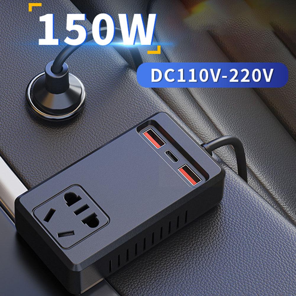 DC To AC Converter Car Power Inverter For Camping Black Portable Car Power Inverter Inverter Quick Installation China Mainland