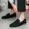Tassel Loafers Men Dress Shoes Gentlemen British Suede Leather Wedding Shoes Men Flats Plus Size 46 47 48 Oxfords Formal Shoes