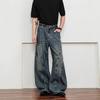 New Retro Washed Old Scimitar Jeans Men's and Women's American Loose Wide-leg Long Pants