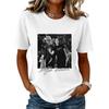 Unisex Casual Letter Print Neck Short Sleeve T-Shirt for Everyday Wear