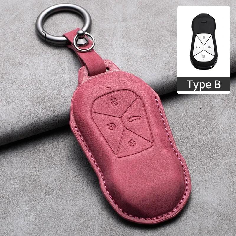 Leather Car Remote Key Case Cover for Xiaopeng Xpeng P5 P7 G3 G6 G9 G3i 2021 2022 Car Key Fob Shell Holder Keychain Accessories