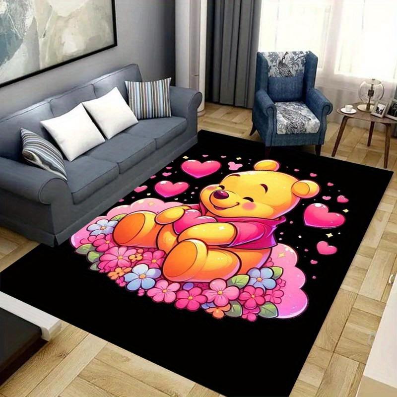 1pc Winnie The Pooh Pattern Area Rug Soft Flannel Floor Mat for Living Room,Office,Bedroom and Carpet