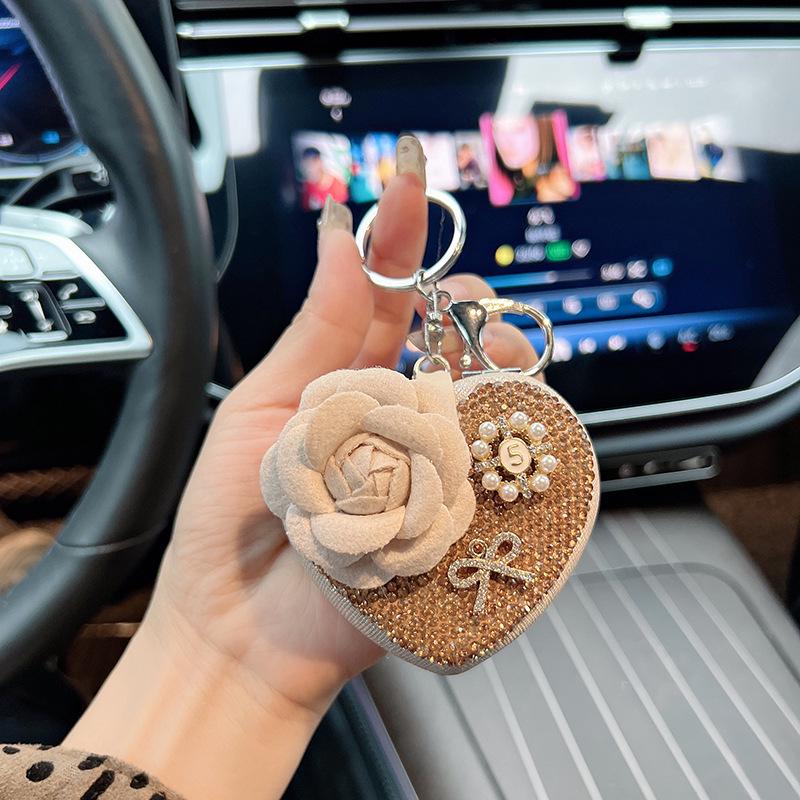 Camellia Love Diamond Keychain & Folding Mirror Ornament