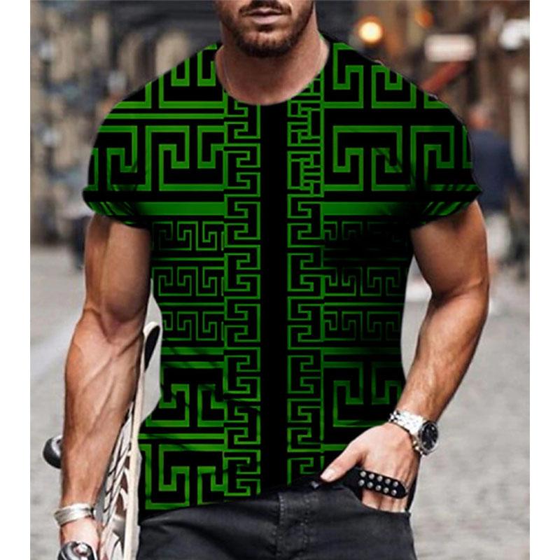 Men's T-Shirt 3D Print Geometric Graphic Prints Print Short Sleeve Daily Tops Casual