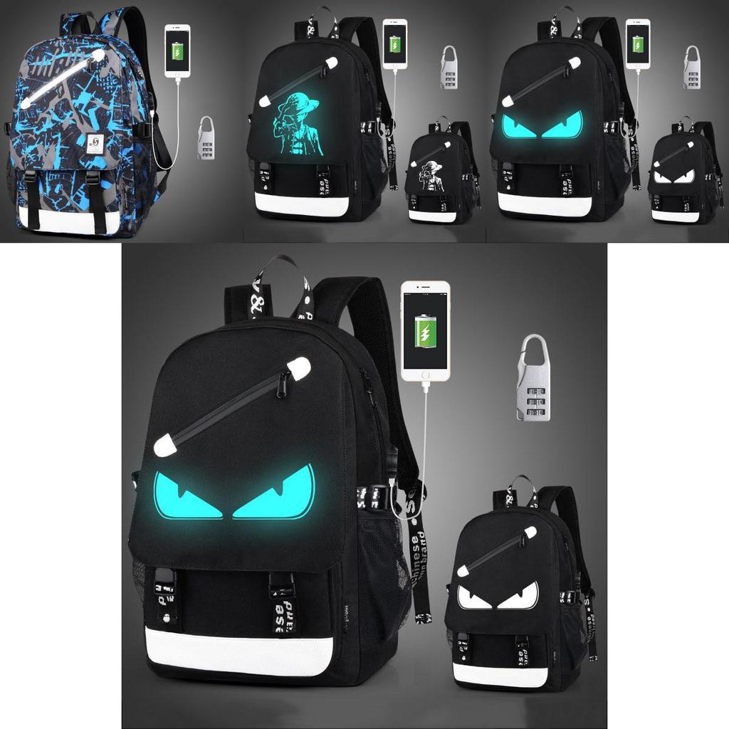 Cartoon Pattern Backpack With Usb Charging For Students And Daily Use