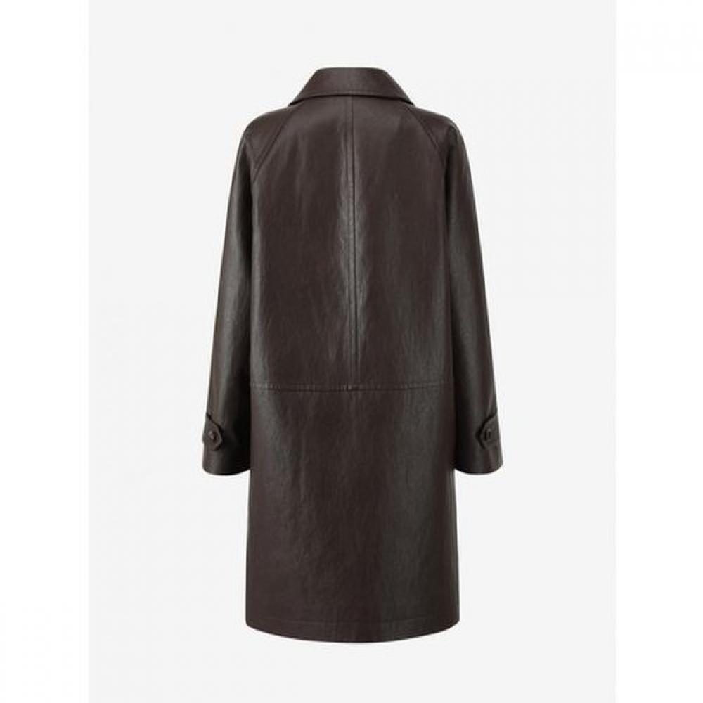 Cc Collect Fake Leather Stand Collar Long Jacket C254psf513