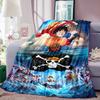 One Piece Anime Print Blanket Warm Comfortable Flannel Blanket Suitable for Bedrooms, Sofas, Beds, Chairs, Picnics, Travel