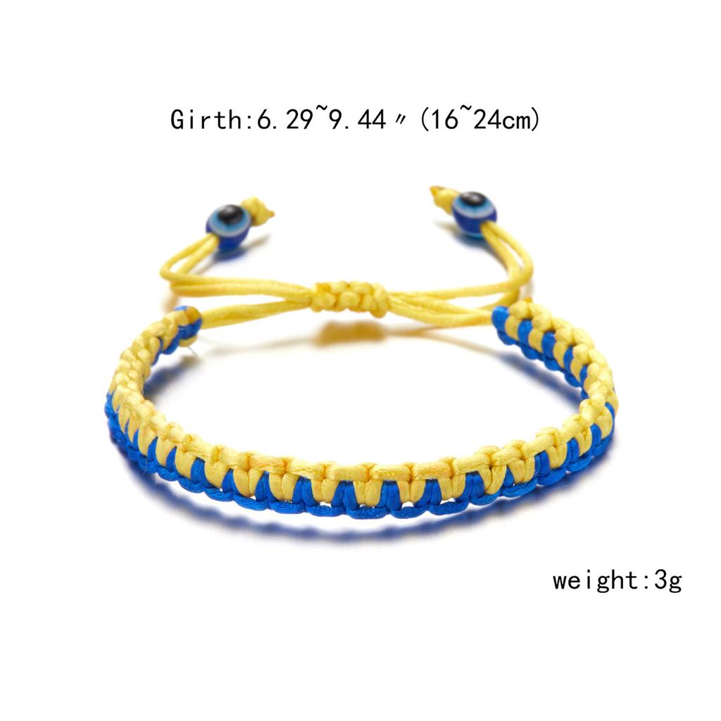 Charm Yellow Blue Ukraine Bracelets For Women Men Handmade Woven String Ukrainian Flag Color Bracelet Couple Friendship Jewelry