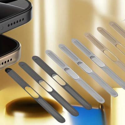 5/80 Stück Metall-Ohrhörer-Lautsprecherloch Staubdichtes Netzaufkleber Staubschutz-Netzschutz für Telefon 16 pro 15 14 13 12 Serie