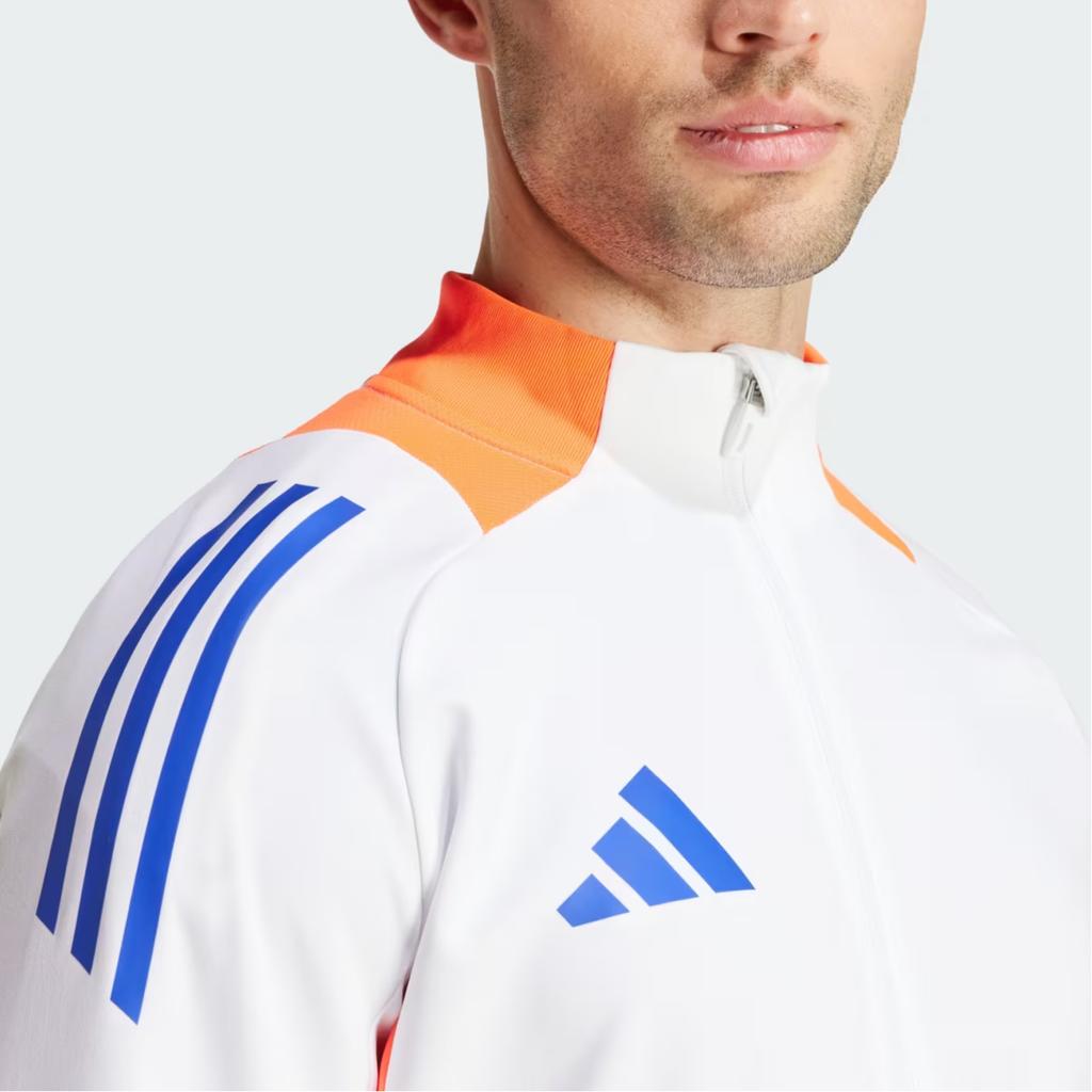 adidas Giacca da Allenamento Corsa a Blocchi di Colore e Strisce Comoda Traspirante da Uomo Giacca Bianca JF4196
