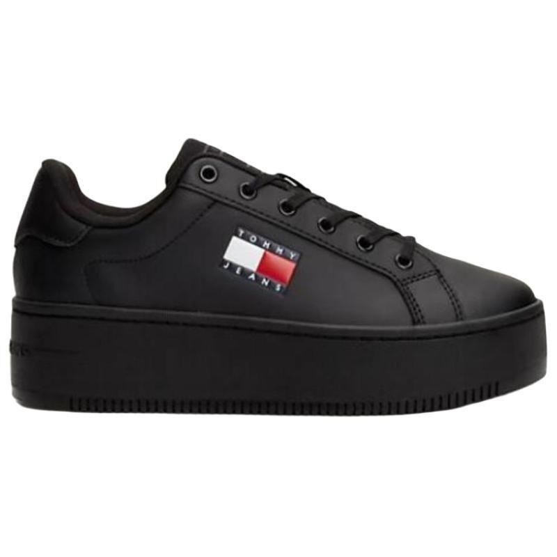Tommy Hilfiger Zapatillas de Moda Versátiles de Caña Baja para Mujer Zapatillas Negras EN0EN02518BDS