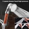 New 3-speed Shower Head High Pressure Negative Ion Water Purification Filtration Hard Water Softening Filter Shower Accessories