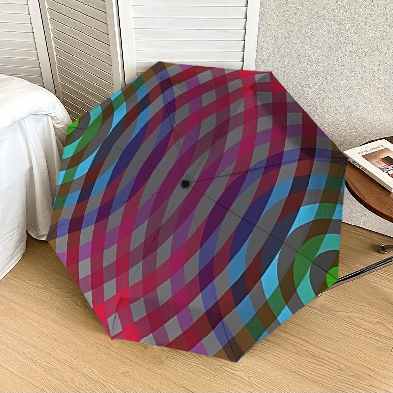 

1pc Abstract Pattern Automatic Folding Umbrella, 8-Rib Durable Frame, Durable Foldable Design - Elegant Gift for Commute yy251210045