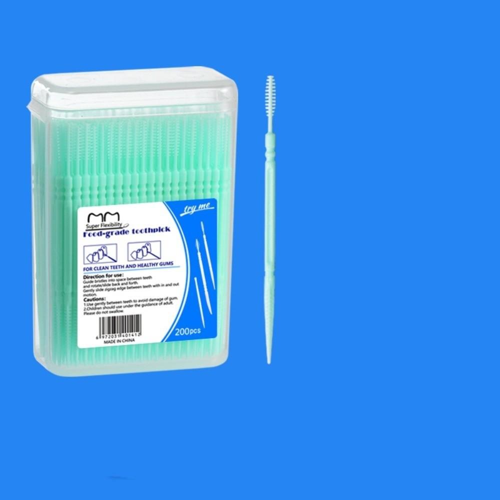 200Pieces/Box Portable Disposable Flosser Oral Cleaning Teeth Care Sticks Double Head Ultra Fine Toothpick