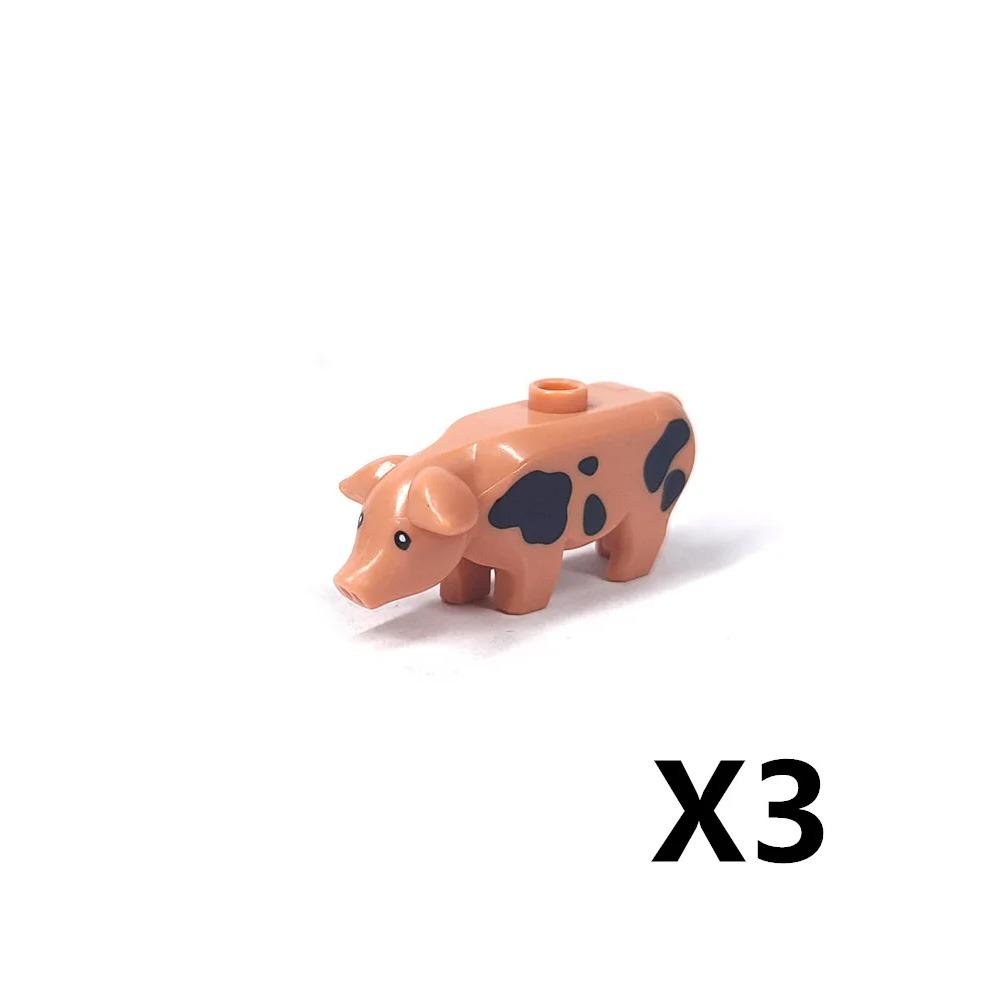 MOC ZOO Farma Zvířat Stavební Kostky Sova Ještěrka Chobotnice Veverka Prase Pes Kuře Kočka Holub Myš Vlk Králík Mini DIY Kostka K060