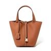 Leather vegetable basket women's bag bucket bag large-capacity handbag first layer cowhide leather women's bag