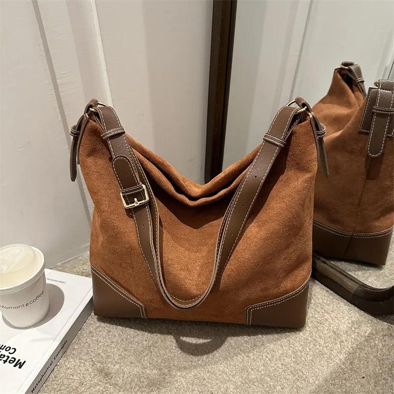 Retro Matte Texture Feminine Shoulder Bag Versatile Feminine Tote Bag Korean Version Popular Fashion