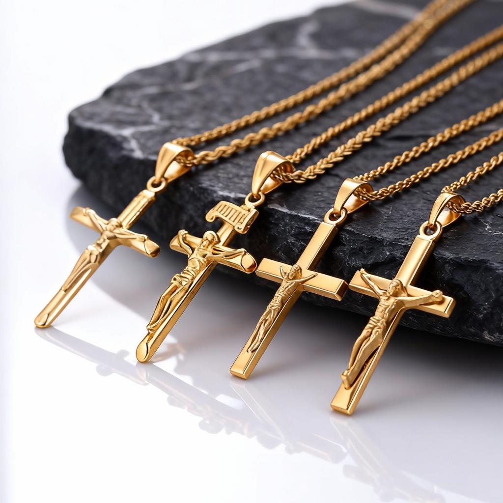 Stainless Steel Catholic Cross Necklace for Men,St. Benedict's Catholic Crucifix Pendant Necklace,Religion Gothic Jewelry Gift