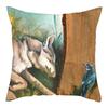 Animal Series Blue Bird Print Cushion Cover Art Painting Bird Polyester Pillow Case For Sofa Bed Pillow Cover Home Decor 45X45Cm