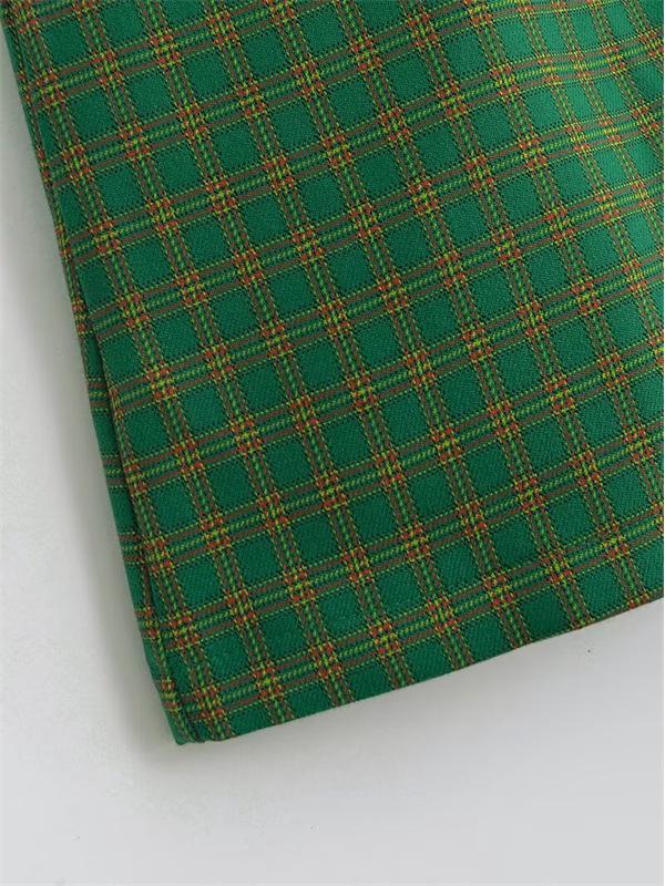 Korean Retro Plaid Short Skirt with Letter Embroidery - Women's Slimming A-line Style